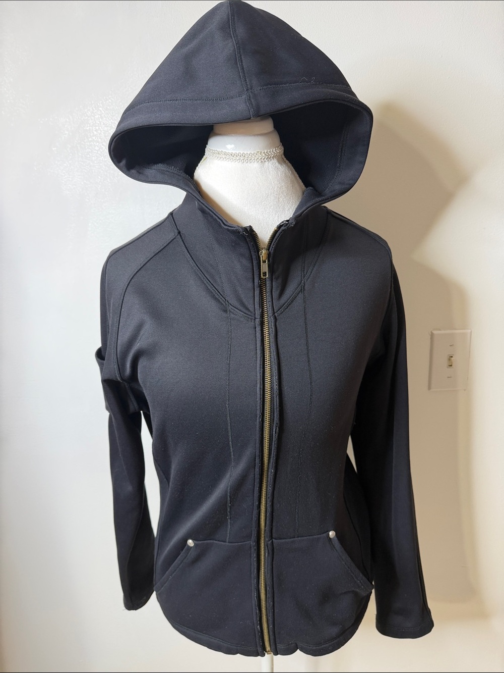 NILS, Women's Black Zip-Up Hooded Jacket Sz Med